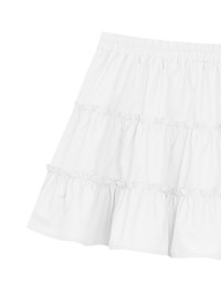 Tiered Ruffle Hem Elastic Waist Mini Skirt