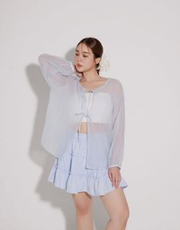 Tiered Ruffle Hem Elastic Waist Mini Skirt