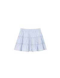 Tiered Ruffle Hem Elastic Waist Mini Skirt