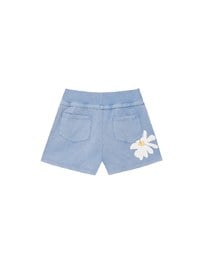 【DINOTAENG】Sweat Shorts With Daisy Graphic & Elastic Waistband