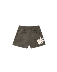 【DINOTAENG】Sweat Shorts With Daisy Graphic & Elastic Waistband