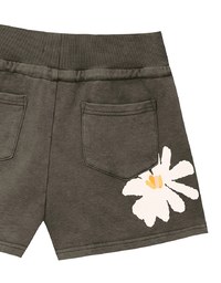 【DINOTAENG】Sweat Shorts With Daisy Graphic & Elastic Waistband