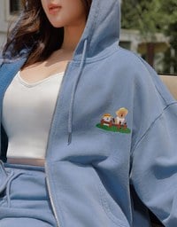 【DINOTAENG】Graphic Zip-Up Hoodie