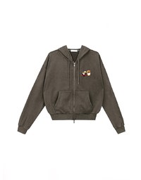【DINOTAENG】Graphic Zip-Up Hoodie
