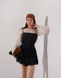 Spaghetti Strap A Line Button Down Jumpsuit
