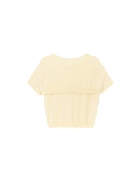 Knit Shawl Short Sleeve Crop Cardigan Top