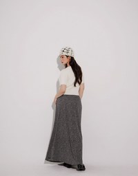 Crop Ribbed Knit Top with AIR SPACE Logo Embroidered