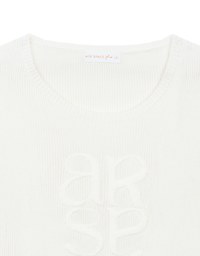 Crop Ribbed Knit Top with AIR SPACE Logo Embroidered