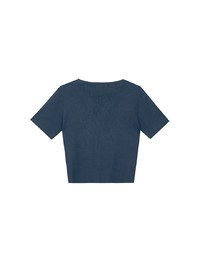 Crop Ribbed Knit Top with AIR SPACE Logo Embroidered