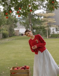 【DINOTAENG】Embroidered Button-Down Knit Cardigan