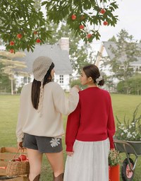 【DINOTAENG】Embroidered Button-Down Knit Cardigan
