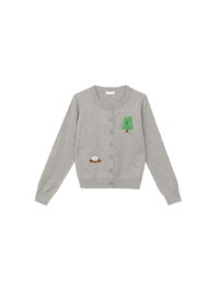 【DINOTAENG】Embroidered Button-Down Knit Cardigan
