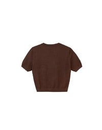 【DINOTAENG】Graphic Short Sleeve Knit Crop Top