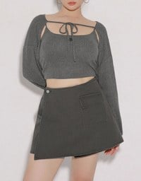 2 Way Convertible Cargo Style Skort with Button Closure