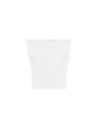 Off Shoulder Studded Detail Crop Fitted Top