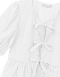 Puff Sleeve Bow Tie Peplum Hem Crop Top