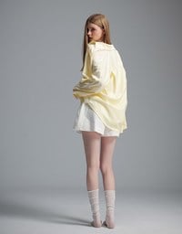 【Stain Resistant】Oversized Pocket Detail Button Down Shirt Blouse