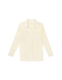 【Stain Resistant】Oversized Pocket Detail Button Down Shirt Blouse
