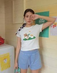 【DINOTAENG】Puff Print Graphic T-Shirt (Adults & Kids)