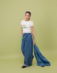 【DINOTAENG】Puff Print Graphic T-Shirt (Adults & Kids)