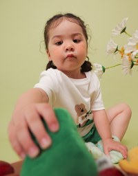 【DINOTAENG】Puff Print Graphic T-Shirt (Adults & Kids)