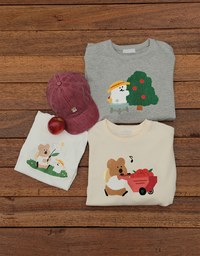 【DINOTAENG】Fluffy Embroidery Graphic Sweatshirt