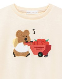 【DINOTAENG】 Fluffy Embroidery Graphic Sweatshirt ( Kids)