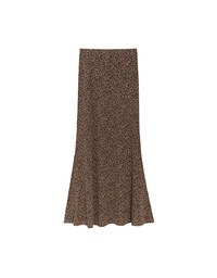 Leopard Print Flared Hem Maxi Skirt