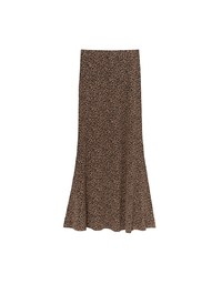 Leopard Print Flared Hem Maxi Skirt
