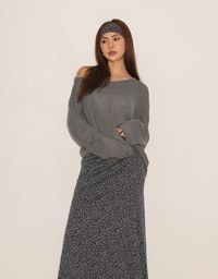 Leopard Print Flared Hem Maxi Skirt