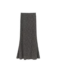 Leopard Print Flared Hem Maxi Skirt