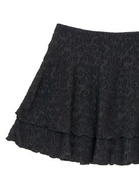 Layered Lace Tiered Hem Flared Mini Skirt