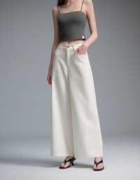 【Stain Resistant】Relaxed Fit High Waist Wide Leg Jeans Denim Pants