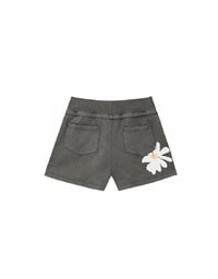 【DINOTAENG】Sweat Shorts With Daisy Graphic & Elastic Waistband