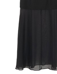 Layered Sheer Panel Spaghetti Strap Padded Maxi Dress