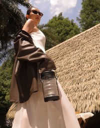 Layered Sheer Panel Spaghetti Strap Padded Maxi Dress