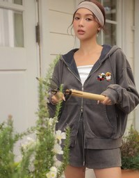 【DINOTAENG】Graphic Zip-Up Hoodie