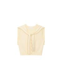Knit Shawl Sleeveless Crop Cardigan Top