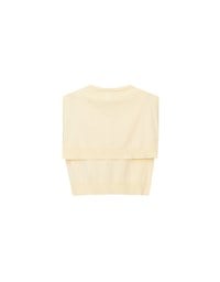 Knit Shawl Sleeveless Crop Cardigan Top
