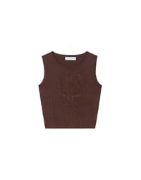 Crop Ribbed Knit Tank Top with AIR SPACE Logo Embroidered