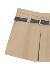 Classic High Waisted Pleated Skorts with Belt