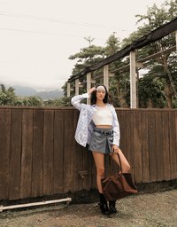 Classic High Waisted Pleated Skorts with Belt