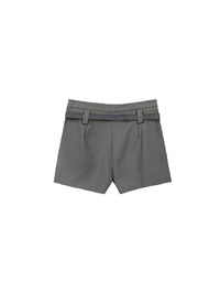 Classic High Waisted Pleated Skorts with Belt