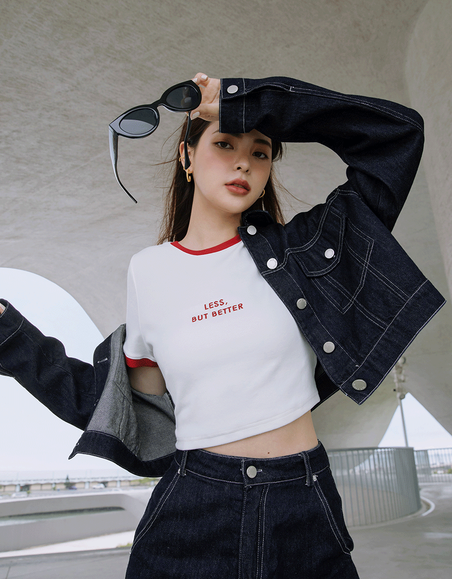 【Vacanza】Modern Chic Denim Jeans Crop Blazer Jacket