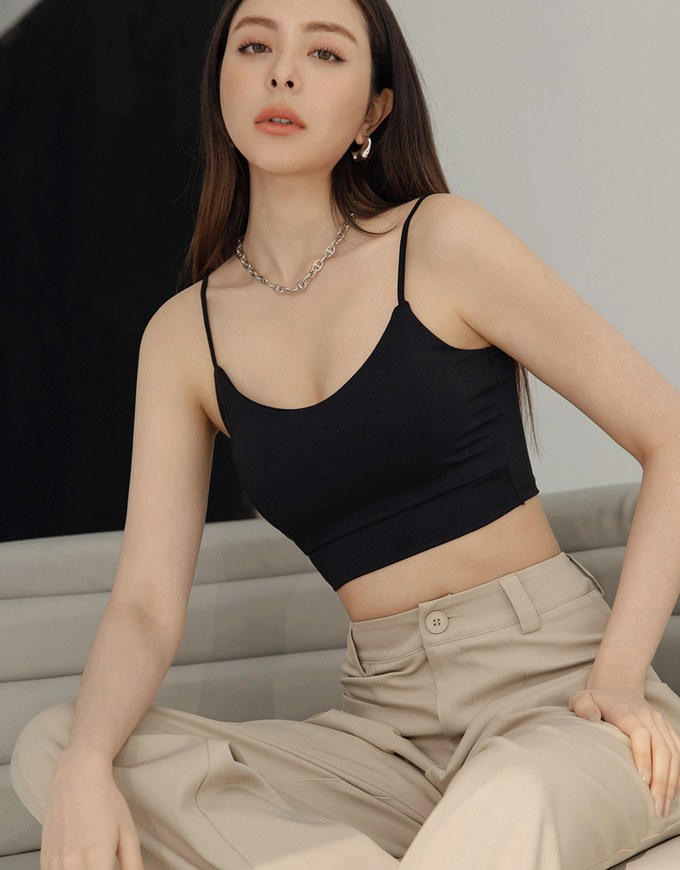 Hazel Ice Silk Bra Padded Camisole - einashop